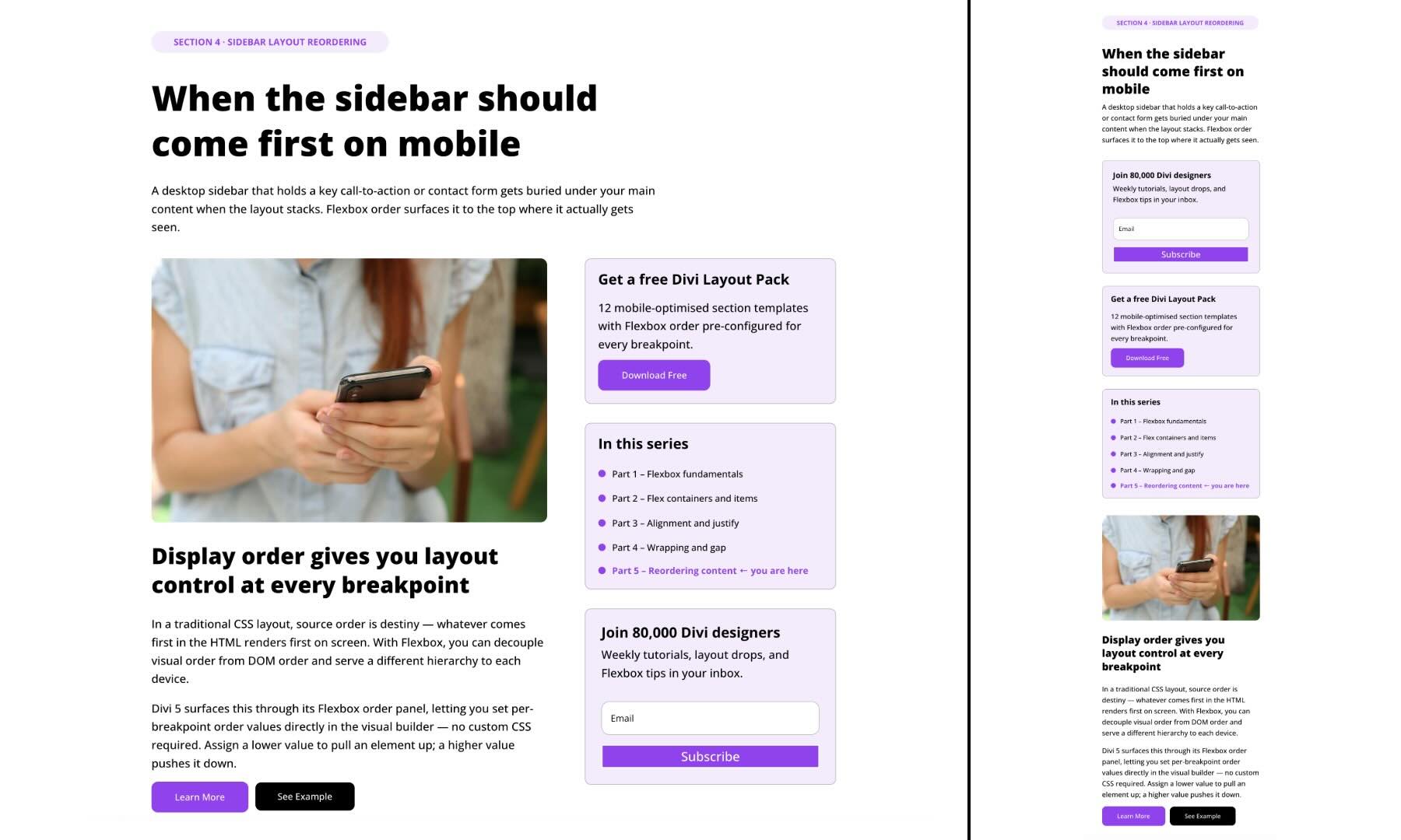 Example 4 - Sidebar Layout