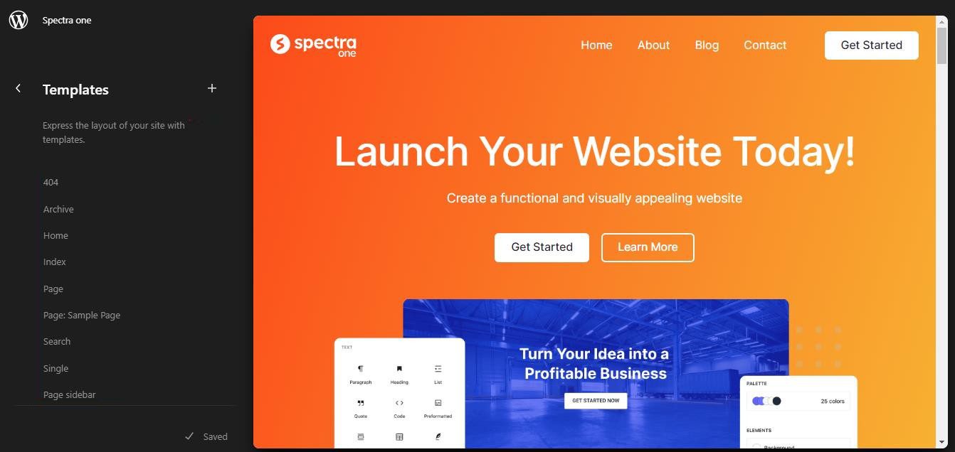 Spectra One FSE Theme Templates