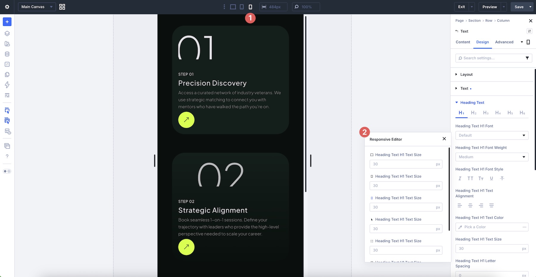 check the layout on mobile