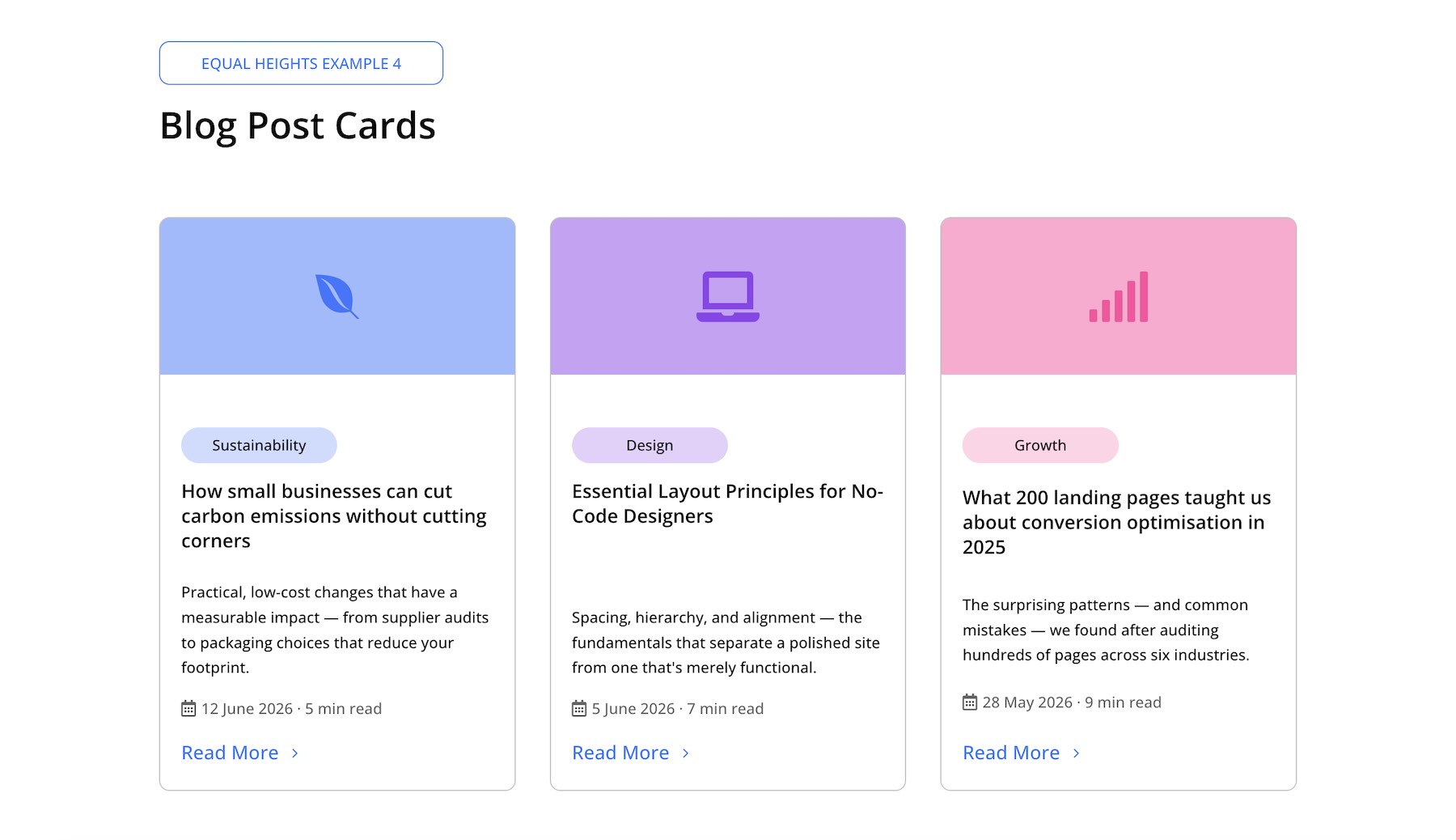 Flexbox example 4 - before