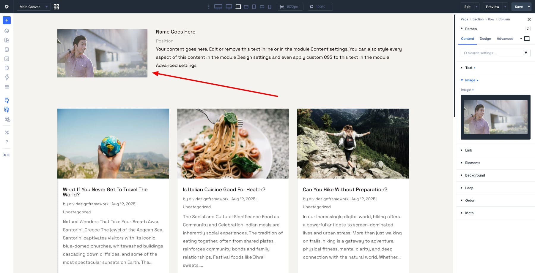 Off-center portrait used for the Spotlight Pan hover effect