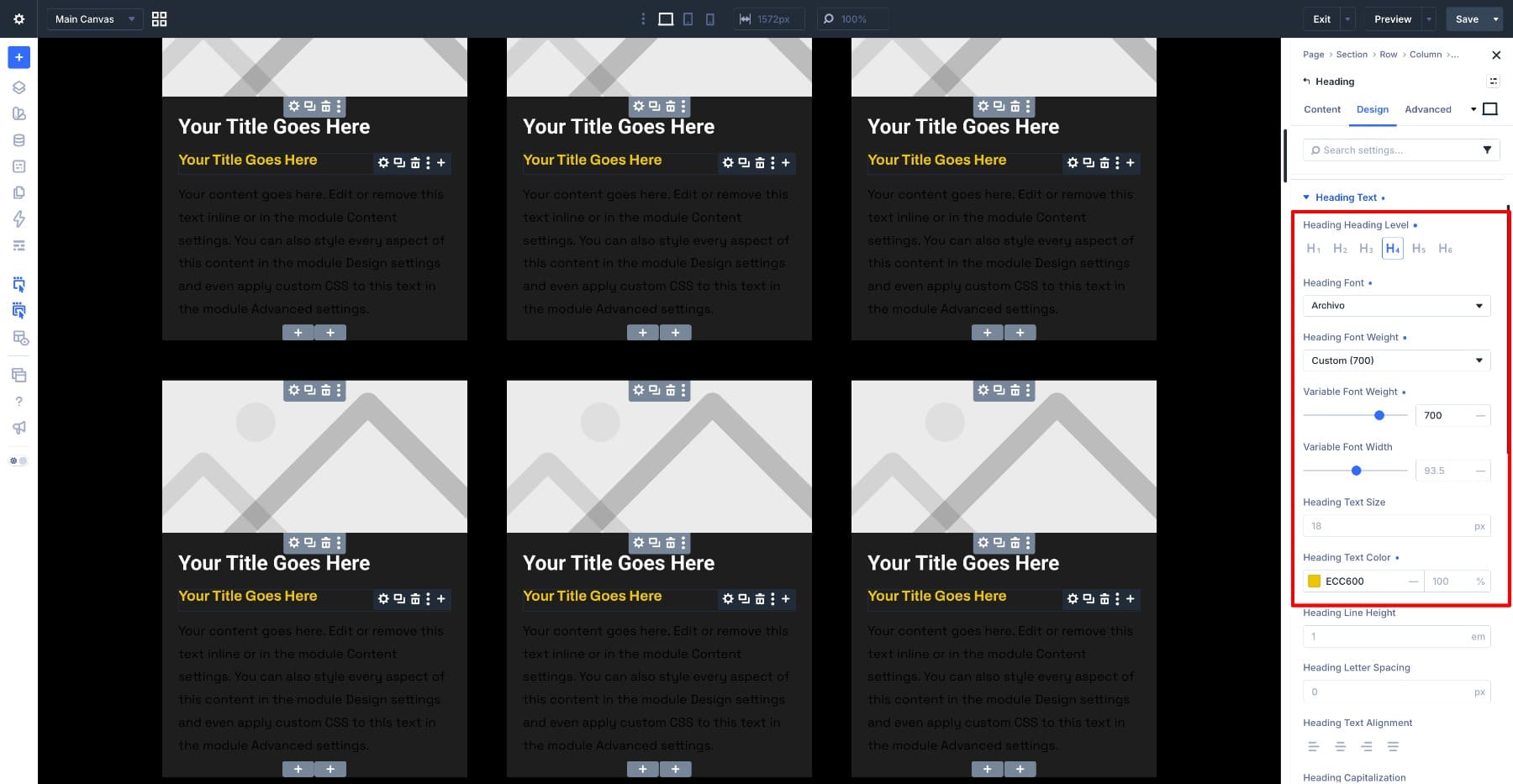 Published date typography settings for the blog loop card