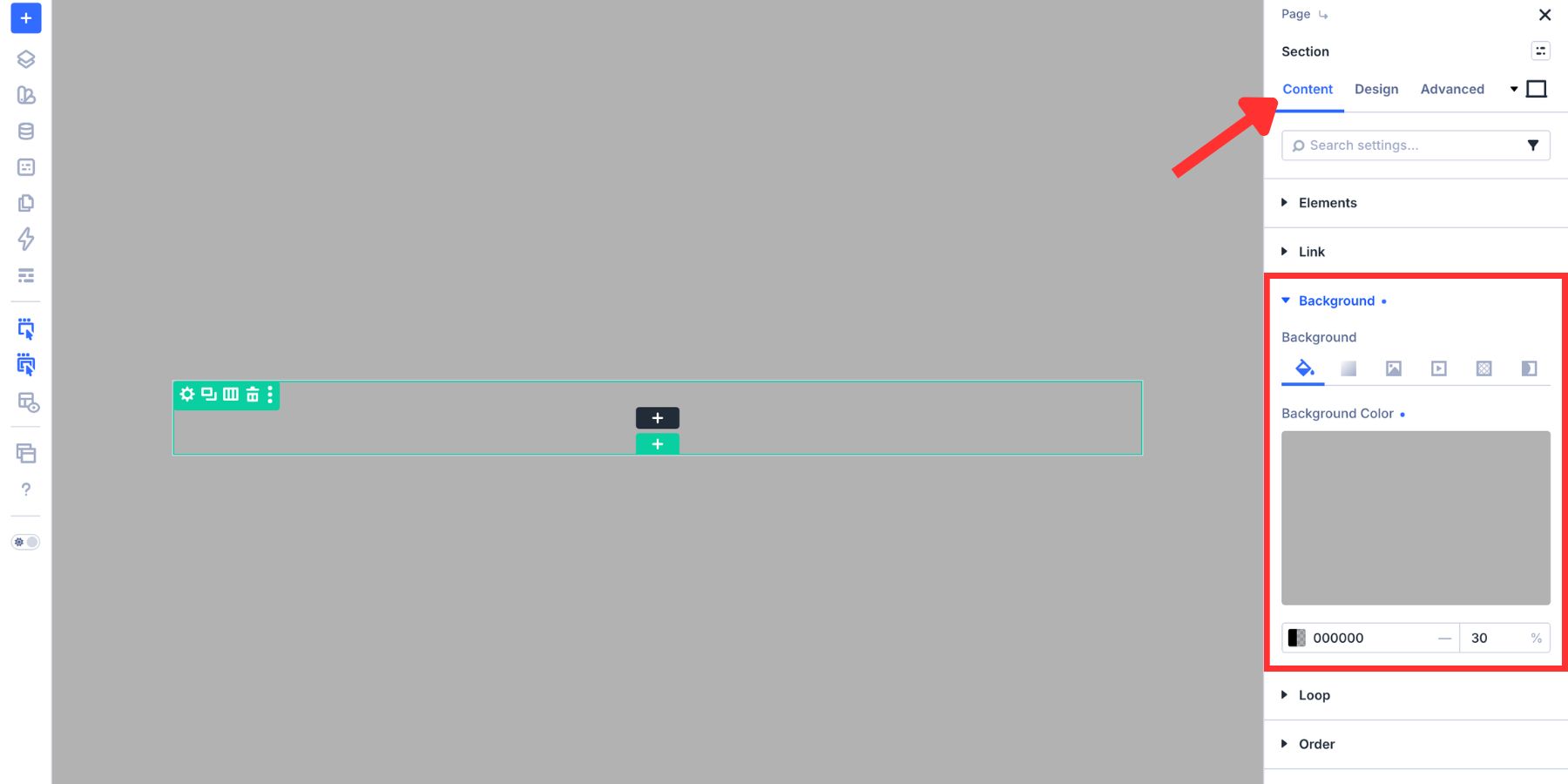 Setting a translucent dark overlay background for the popup section