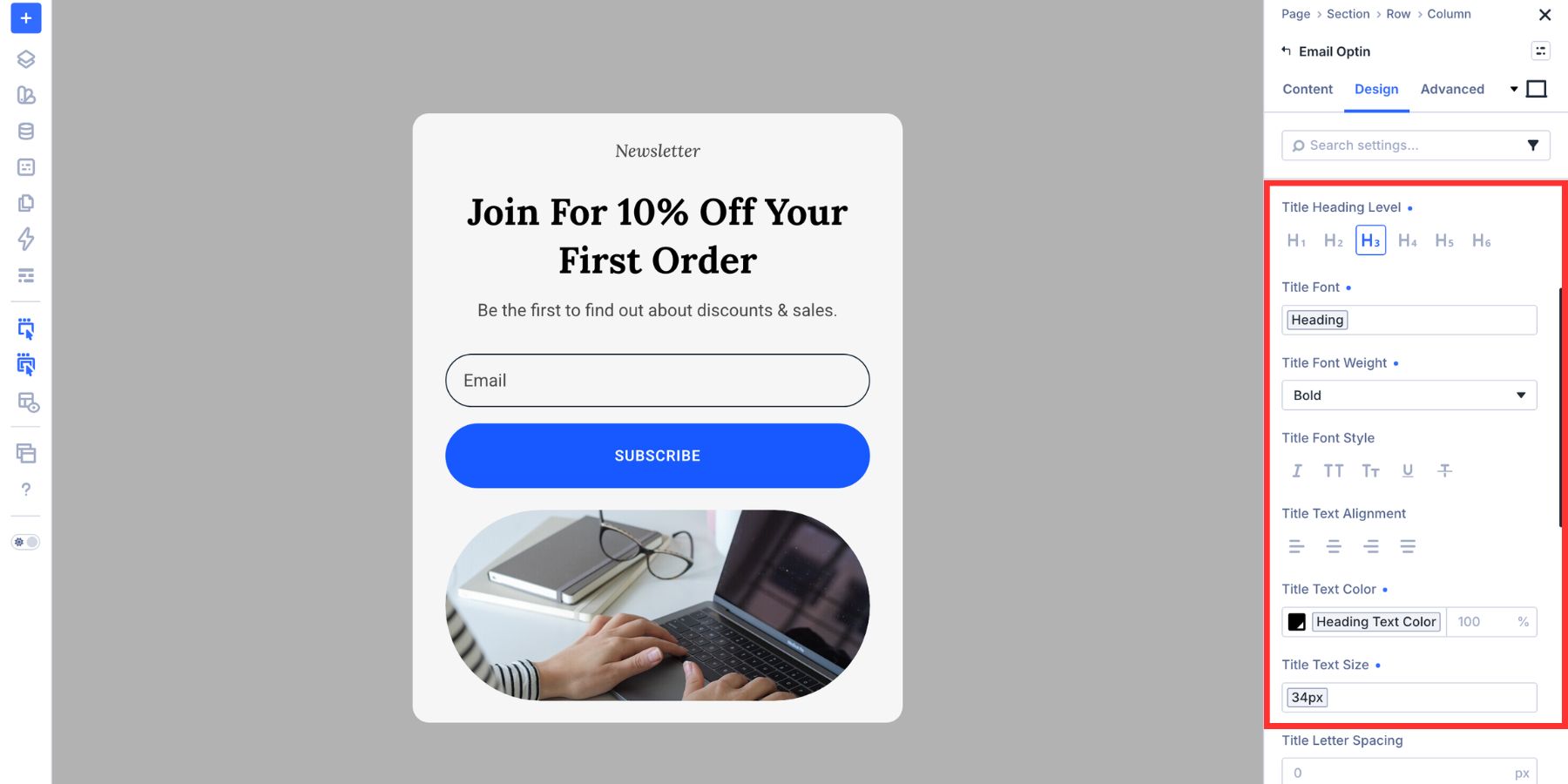 Using Design Variables for Email Optin design settings in Divi 5