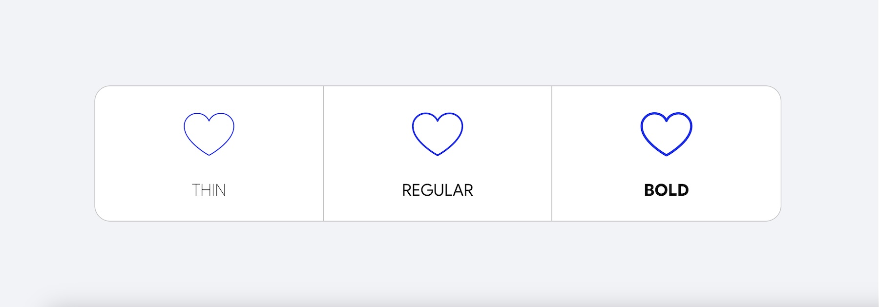Thin, regular, and bold Divi Sensei Icon weights