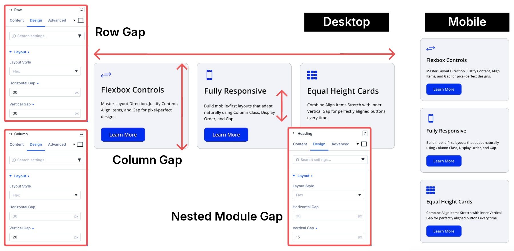 Gap example 2 settings