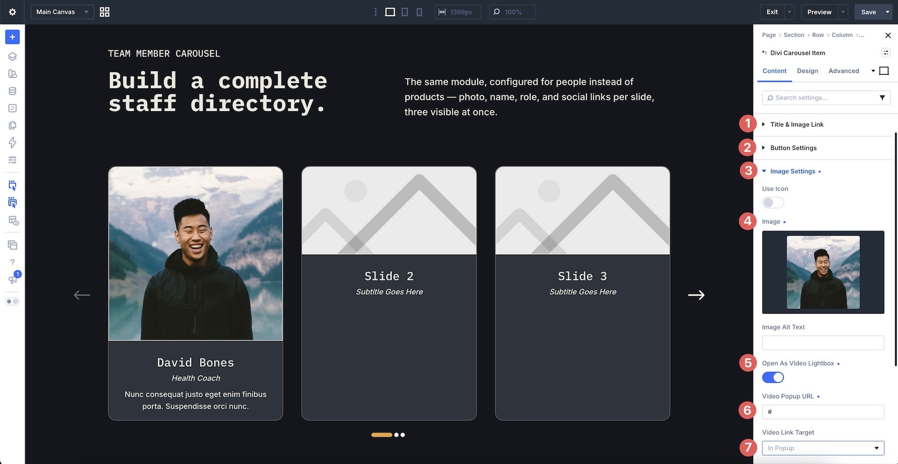 Adding an image and lightbox behavior to a Carousel Item