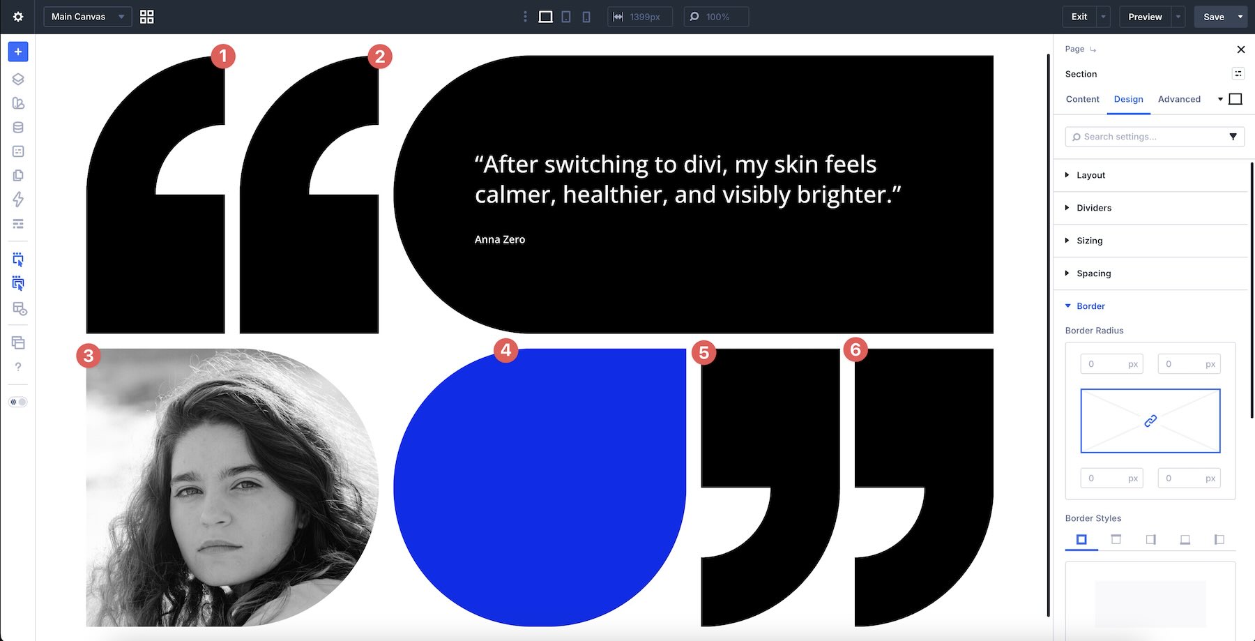 adjust quotes and color blocks