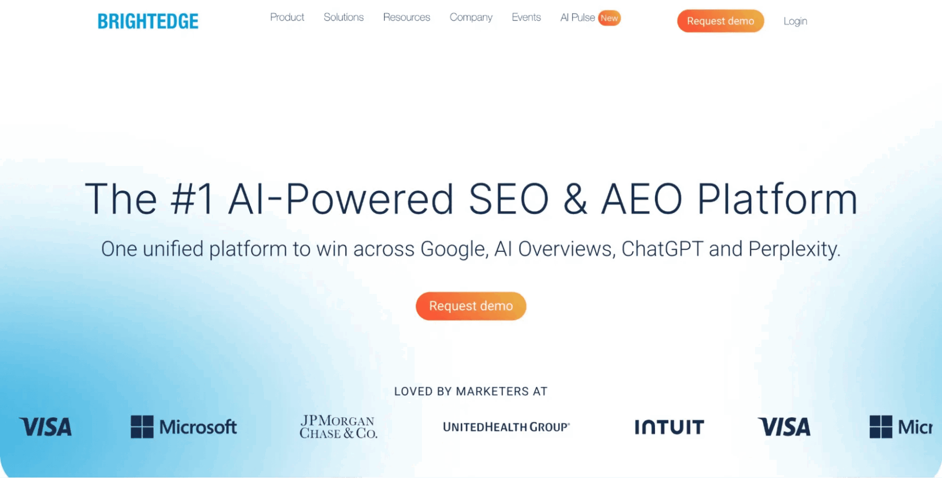 BrightEdge is an enterprise SEO platform that has expanded into AI search tracking, offering features such as AI Overview monitoring, content recommendations, and large-scale keyword analysis.