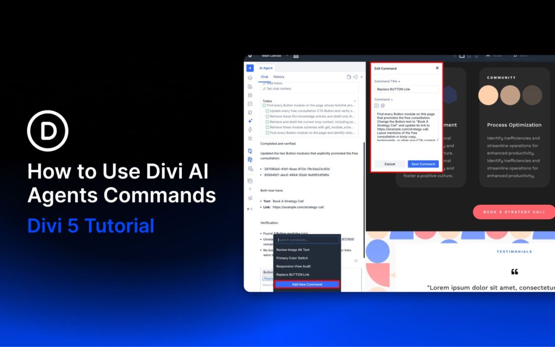 How to Use Divi AI Agents Commands
