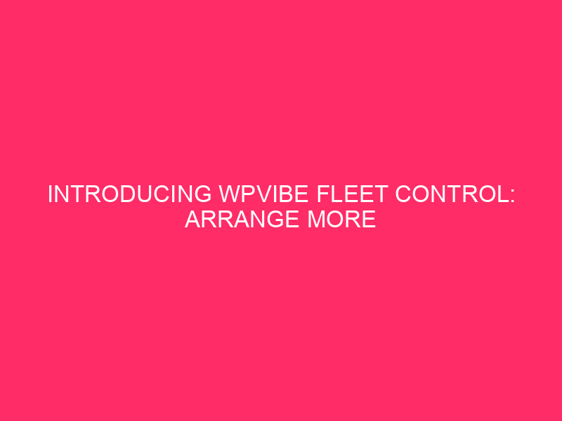 Introducing WPVibe Fleet Control: Arrange More than one WordPress Websites With AI