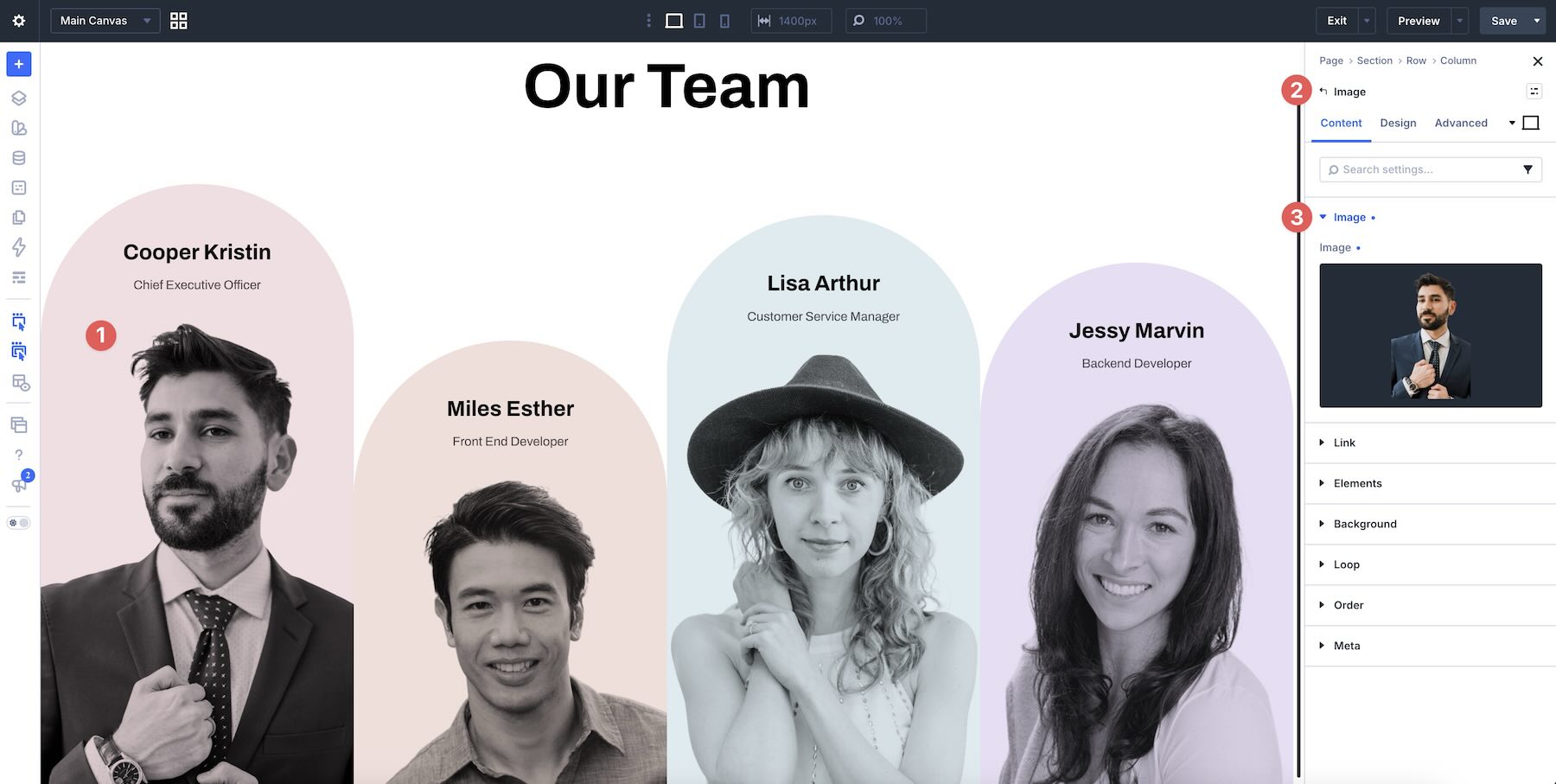 replace team member images