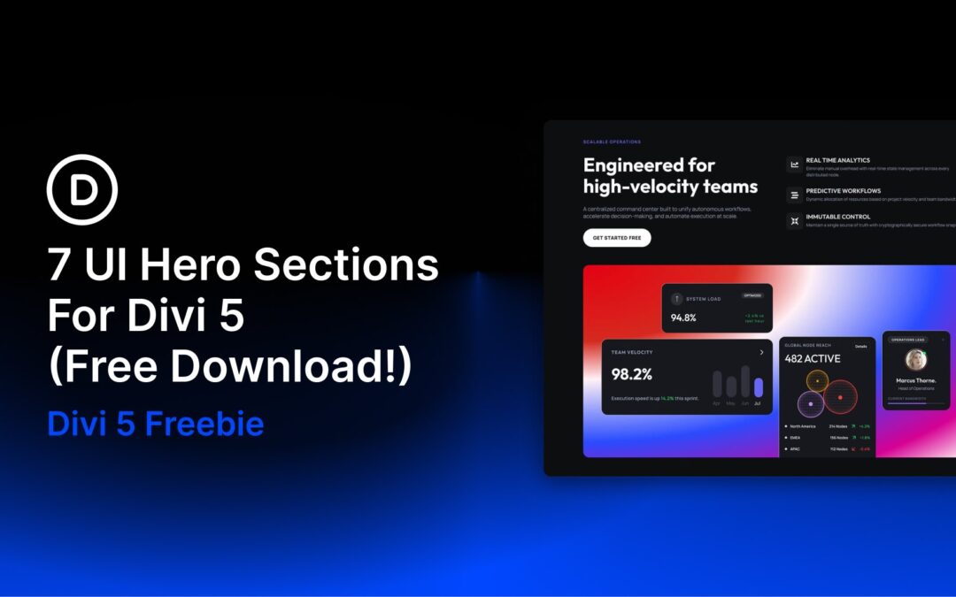 7 UI Hero Sections For Divi 5 (Free Download!)