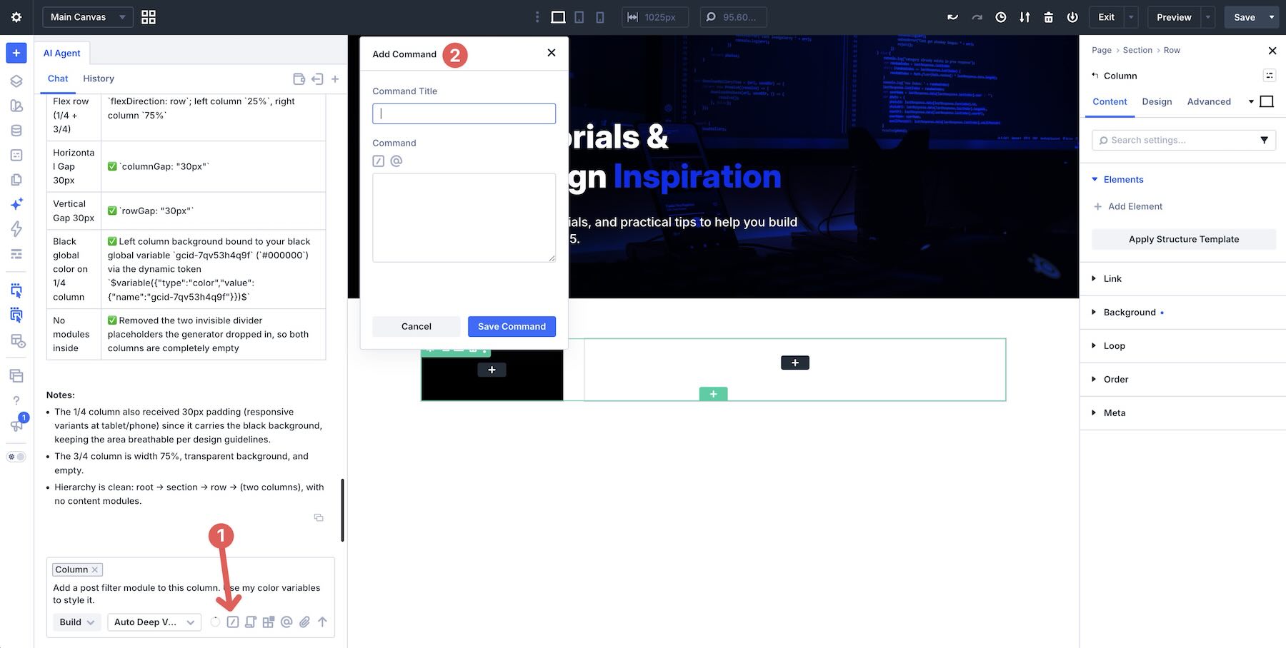 Divi AI Agents commands